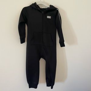 KITH baby/toddler full zip-up coverall hoodie in black